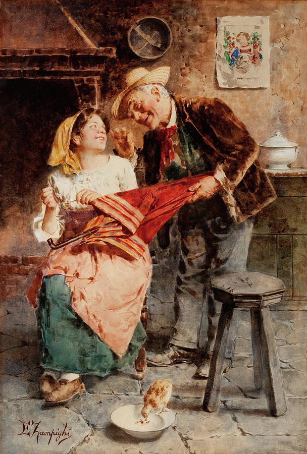 Follies Of Old Age Painting by Eugenio Zampighi - Fine Art America