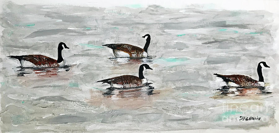 Geese Painting - Following The Leader by Kevin Scott Jacobs Geese Painting - Following The Leader by Kevin Scott Jacobs