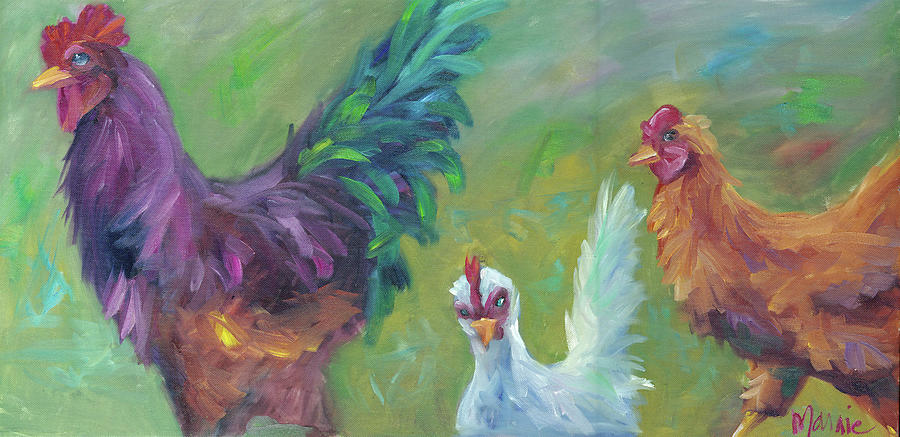 Bird Painting - Follow The Leader by Marnie Bourque