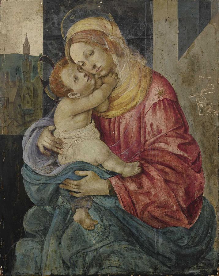 Follower of Filippino Lippi VIRGIN AND CHILD Painting by Celestial Images