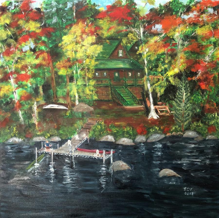 Fond Memories at Tupper Lake Painting by Lucille Valentino