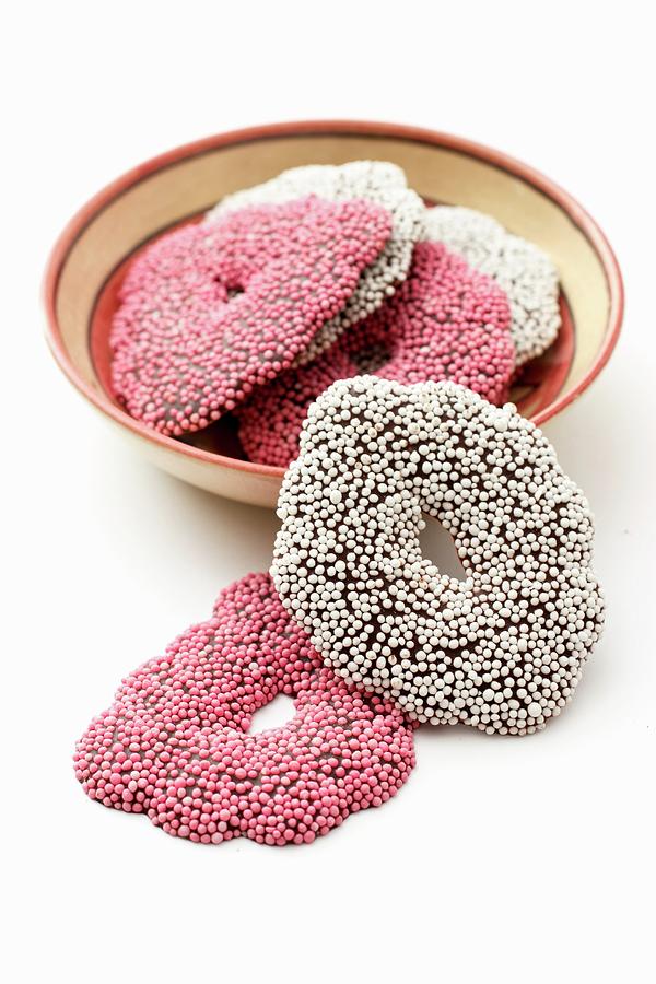 Fondant Rings With Sugar Sprinkles Photograph by Petr Gross