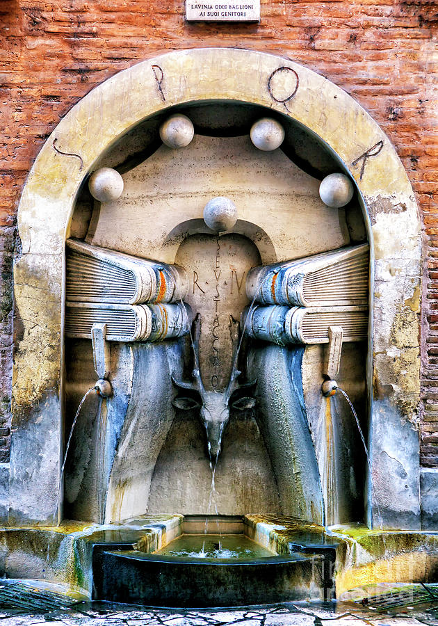Fontana dei Libri in Rome Photograph by John Rizzuto