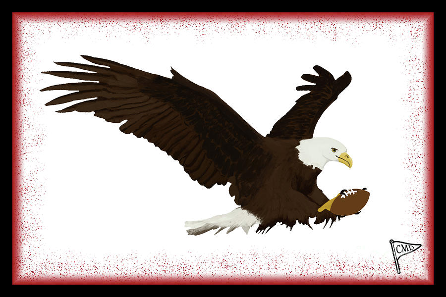 Football Digital Art - Football Eagle Red by College Mascot Designs