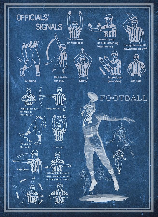 Football Blueprint Drawing by Unknown
