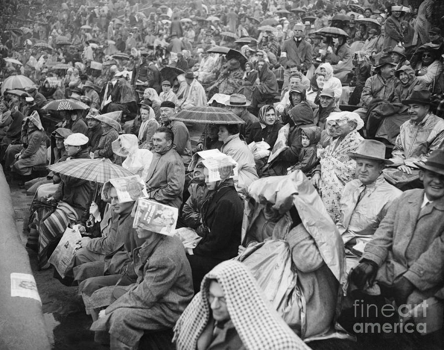 Football Fans Gathering To Watch Rose Photograph by Bettmann