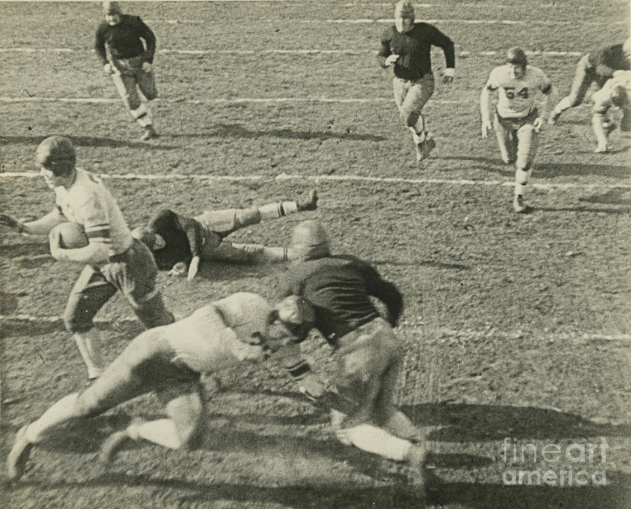 Football Game Enlargement From A 35mm Film Clip, New York, Usa, C1920-38 Photograph by Irving Browning