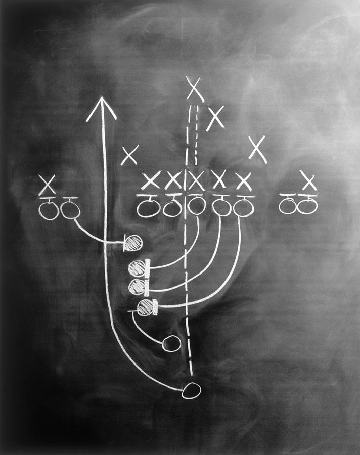 Football Play On Chalkboard Photograph by Sokol,howard Football Play On Chalkboard Photograph by Sokol,howard