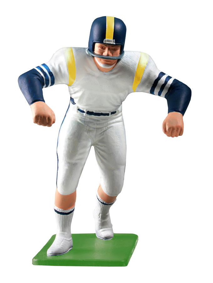 Football Drawing - Football Player in Blue and White Running by CSA Images
