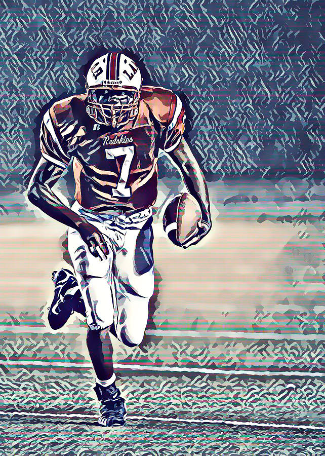 Football player Painting by Jeelan Clark