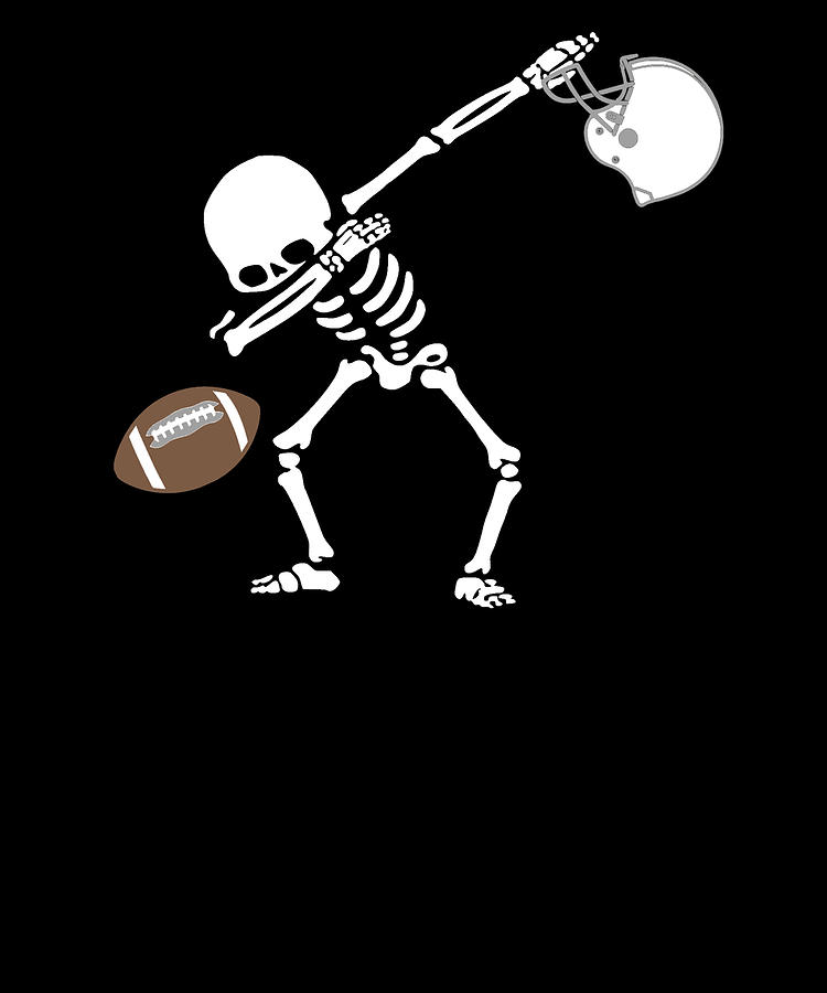 Football Player Skeleton Dabbing Dance Halloween Digital Art by Grace ...