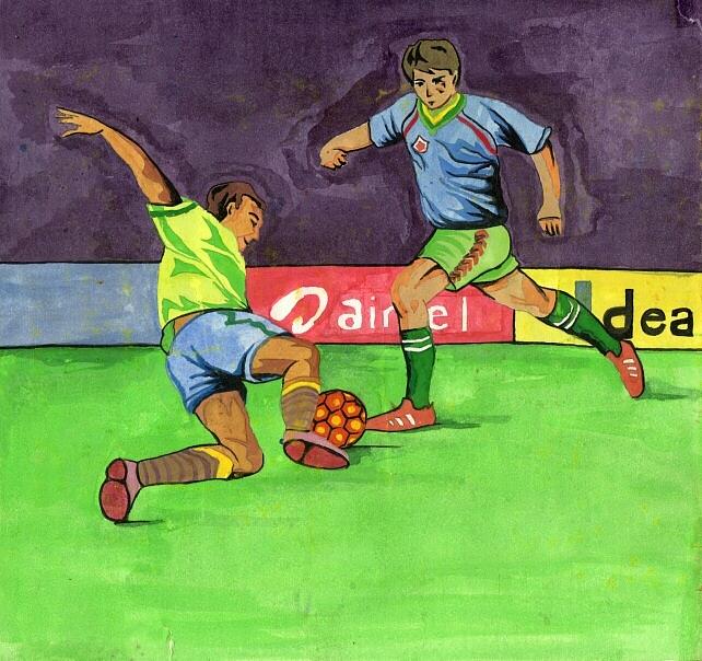 Football Painting by Sujata Bairagya Fine Art America