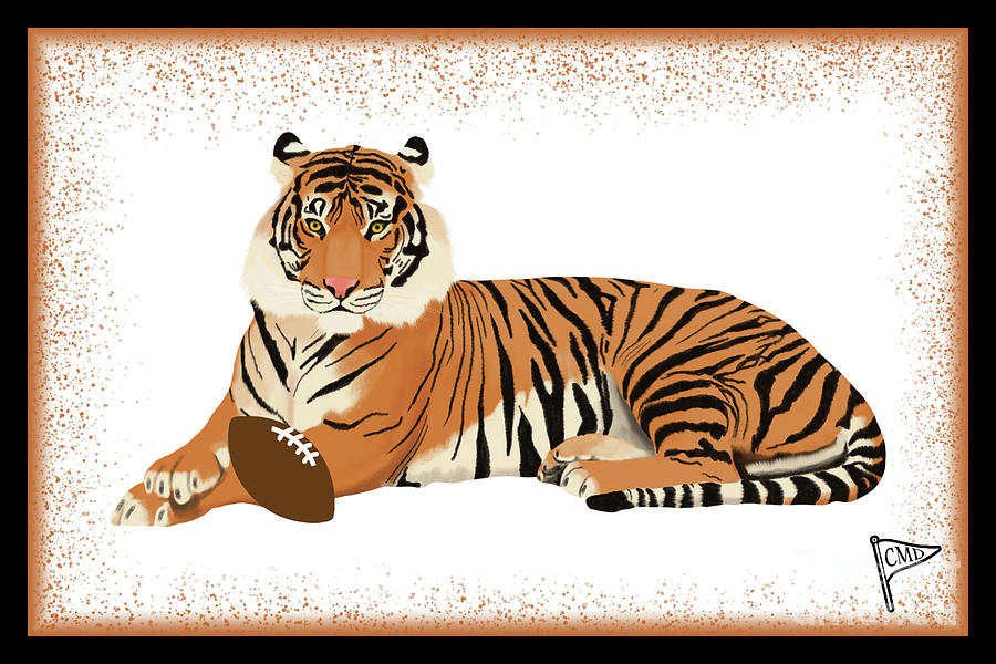 Football Digital Art - Football Tiger by College Mascot Designs