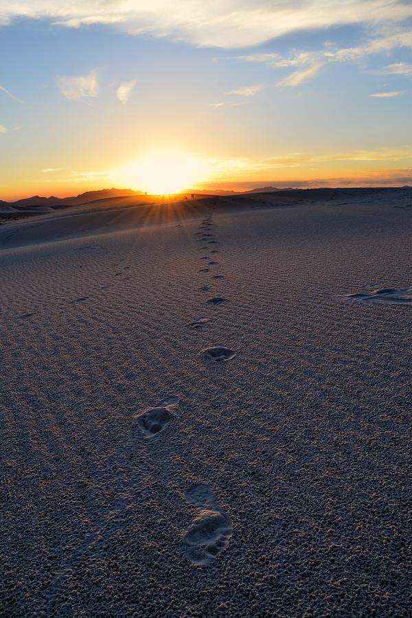 Footprints at White Sands, New Mexico  Photograph by Chance Kafka