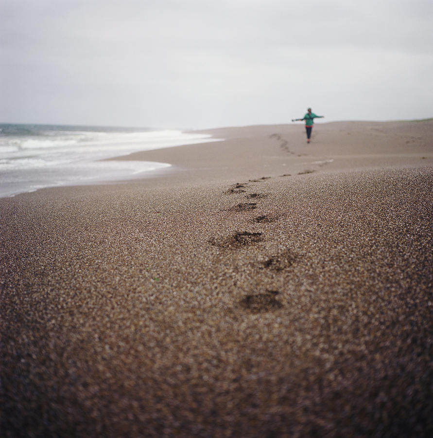 Footprints In Sand Along Beach Photograph by Danielle D. Hughson - Fine ...