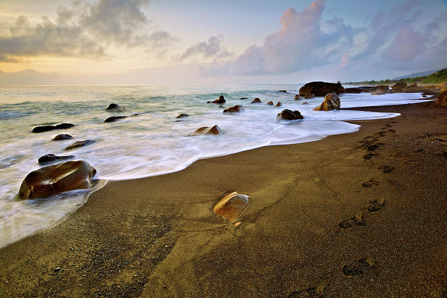 Footprints On Fangshan Beach Photograph by Sunrise@dawn Photography