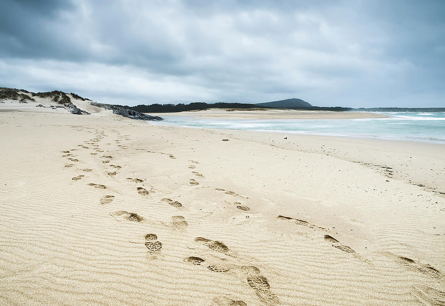 Footprints On Sand Beach Photograph by Ramón Espelt Photography
