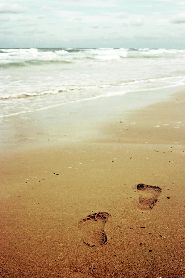 Footprints On Sandy Beach - Sabratha Photograph by Zeynep Thomas