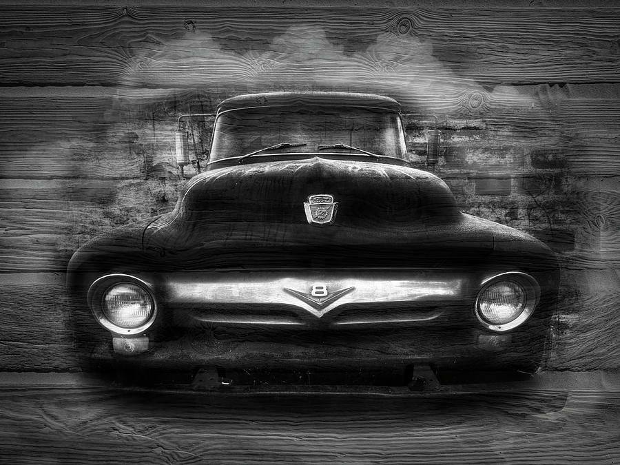 Ford  Black and White Photograph by Debra and Dave Vanderlaan