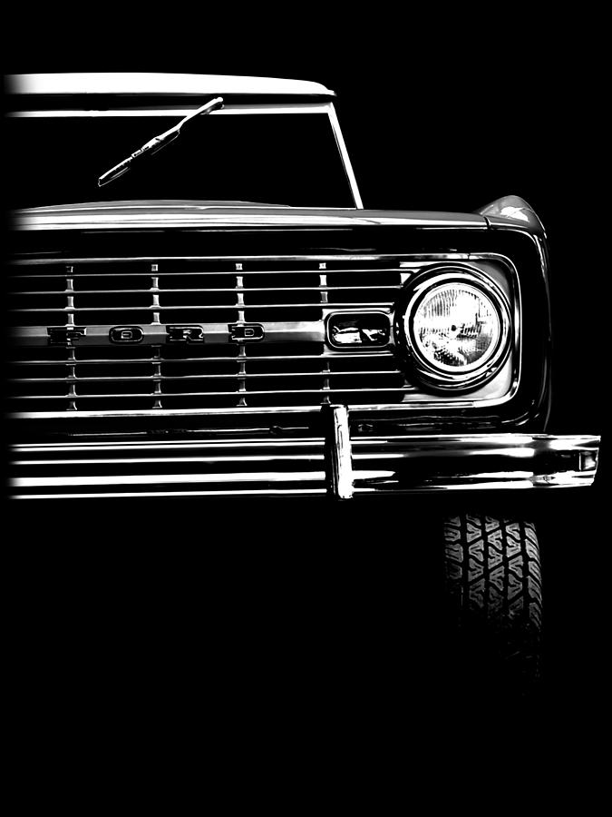 Car Photograph - Ford Bronco, Black by Hotte Hue
