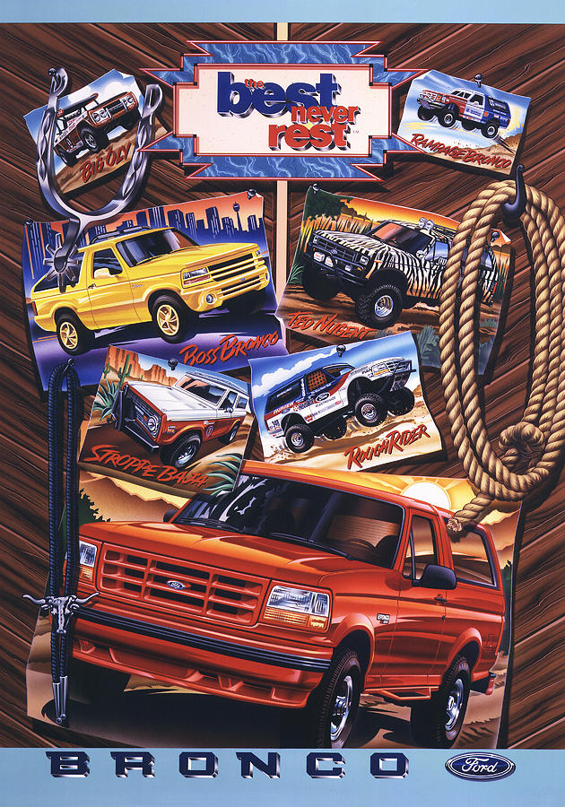 Ford Bronco Poster Painting by Garth Glazier