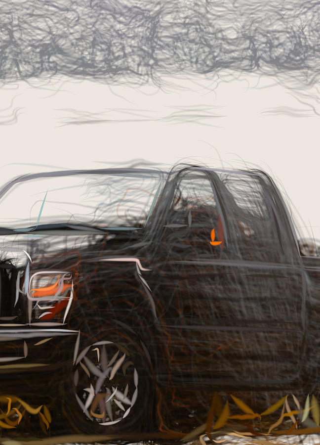 Ford F 250 Super Duty Drawing Digital Art by CarsToon Concept - Fine ...