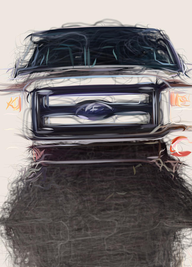 Ford F250 Superduty Drawing Digital Art by CarsToon Concept