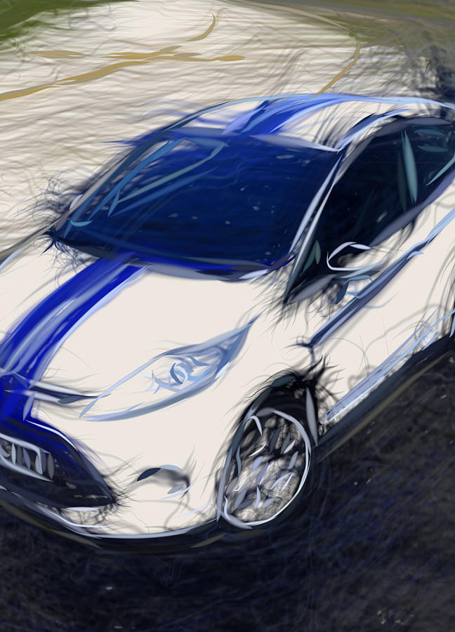 Ford Fiesta S1600 Drawing Digital Art by CarsToon Concept