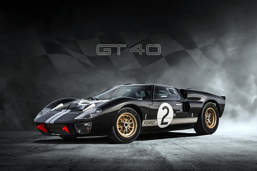 Vintage Digital Art - Ford GT40 1966 by Peter Chilelli