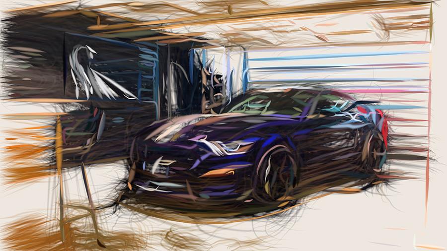 Ford Mustang Shelby GT350 Drawing Digital Art by CarsToon Concept