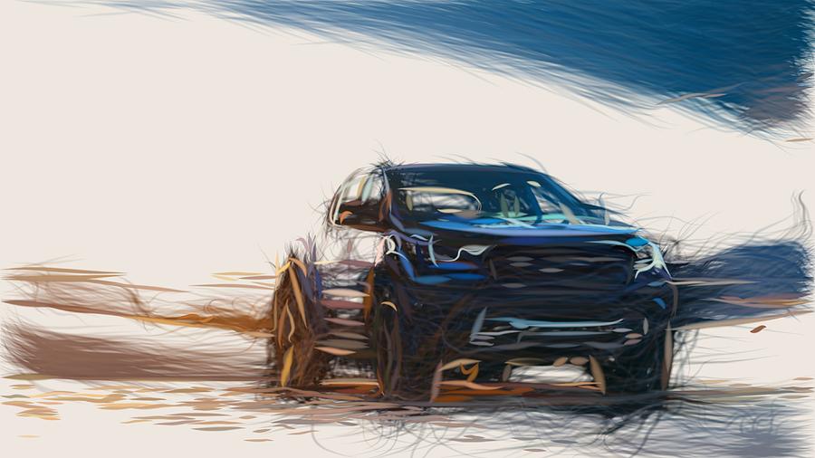 Ford Ranger Raptor Drawing Digital Art by CarsToon Concept