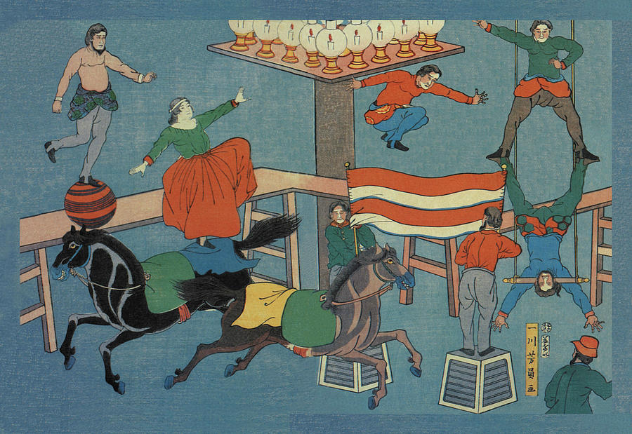 Foreign Circus in Yokohama Painting by Unknown