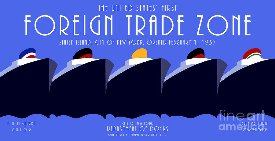  Foreign Trade Zone Staten Island Drawing by Heidi De Leeuw