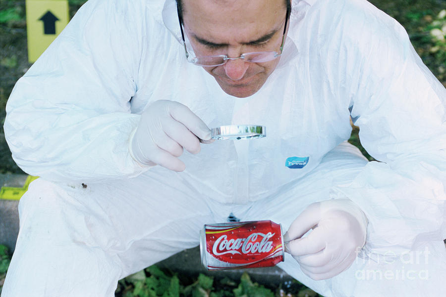 Forensics Officer Checking For Prints Photograph By Philippe Psaila