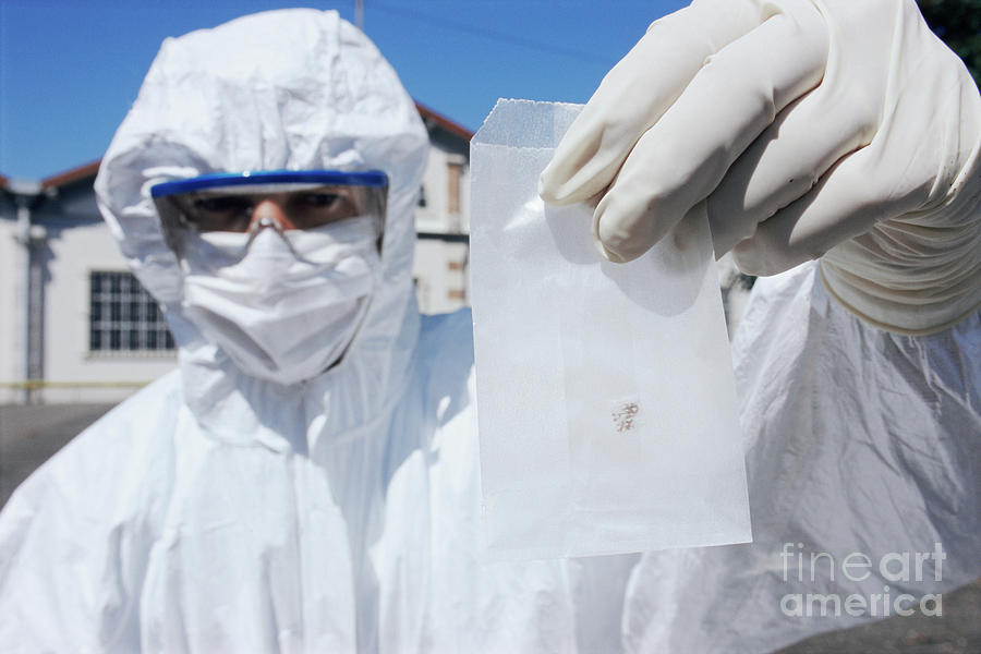 Forensics Officer With A Blood Sample Photograph by Philippe Psaila ...