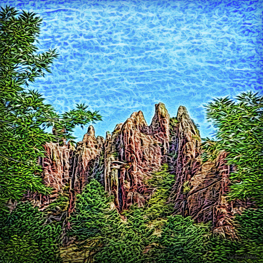 Forest Cliff Discovery Digital Art by Joel Bruce Wallach
