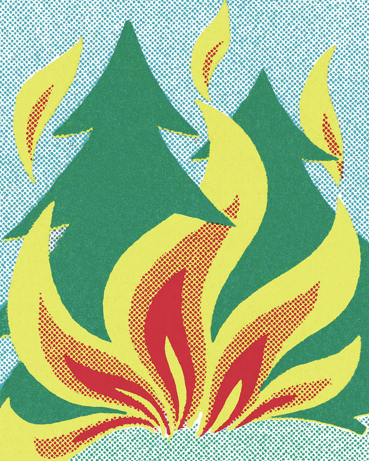 Nature Drawing - Forest Fire by CSA Images