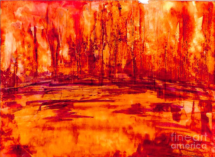 Forest Flame Painting by Patty Donoghue