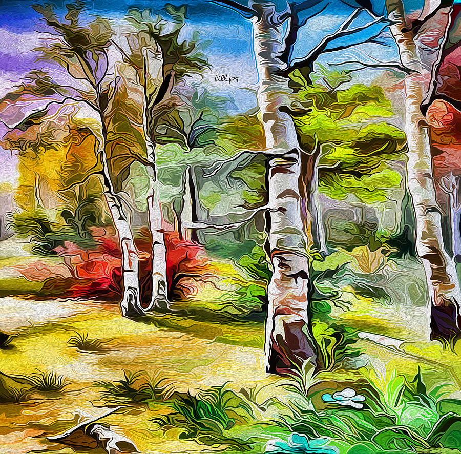 Forest impressum 3 Painting by Nenad Vasic