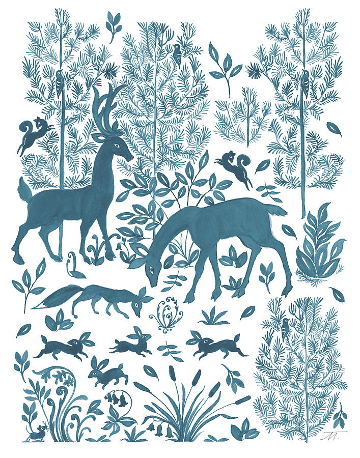 Animal Painting - Forest Life Otomi by Miranda Thomas