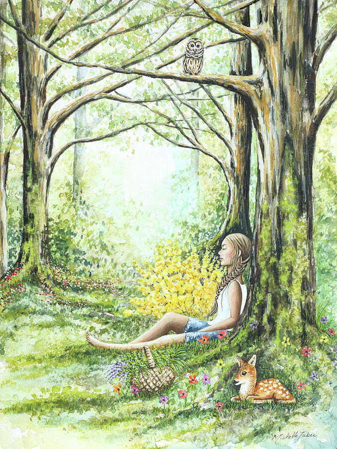 Tree Painting - Forest Meditation by Michelle Faber