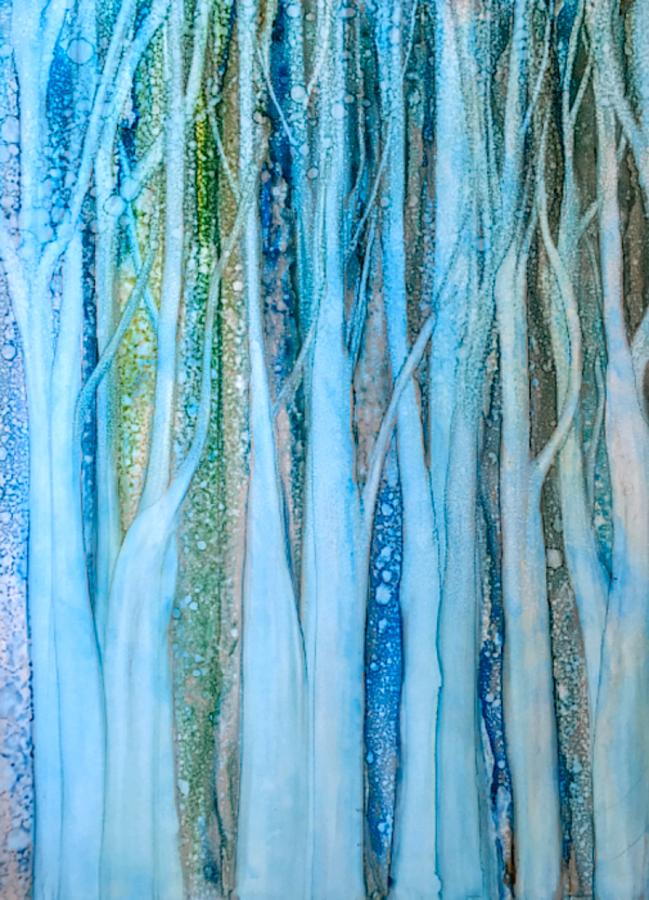 Forest of Blue Painting by Betsy Carlson Cross