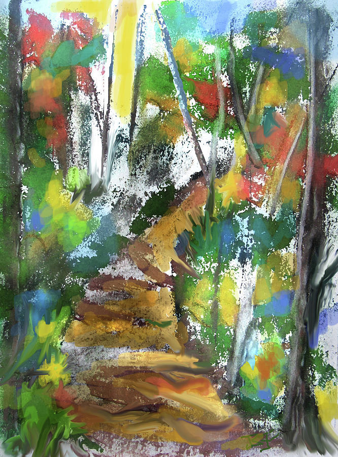 Forest Path Pastel by Jean Batzell Fitzgerald