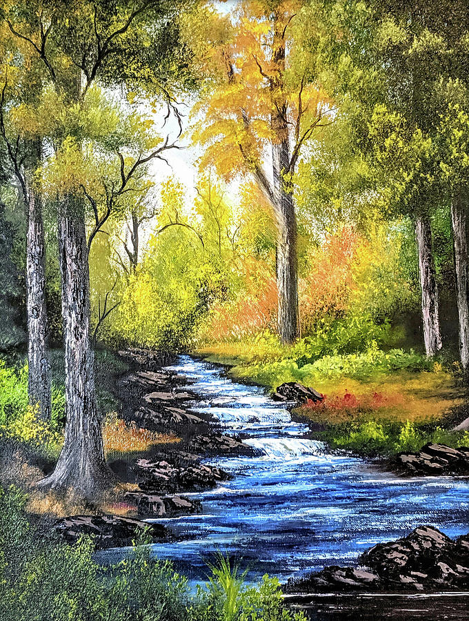 Landscape Painting - Forest River by Teri Lindley Landscape Painting - Forest River by Teri Lindley