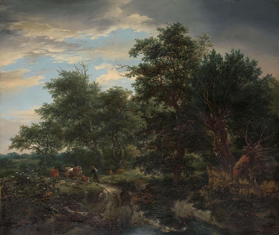 Forest scene. Painting by Jacob Isaacksz van Ruisdael -1628-1682-