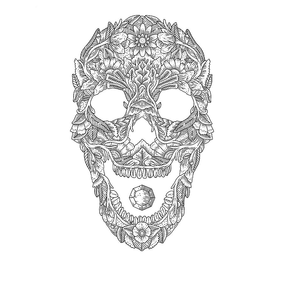 Skeleton Digital Art - Forest Skull by Filippo Cardu