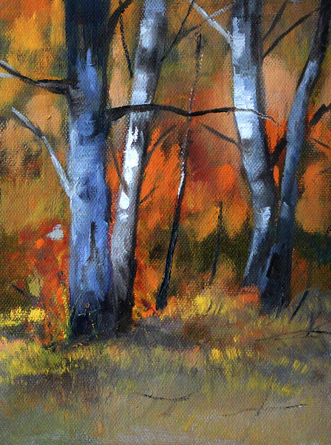 Forest Trees 2 Painting by Nancy Merkle