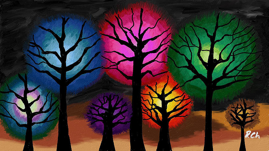 Foret Rougeoyante Digital Art By Rafael Charpentier - Fine Art America