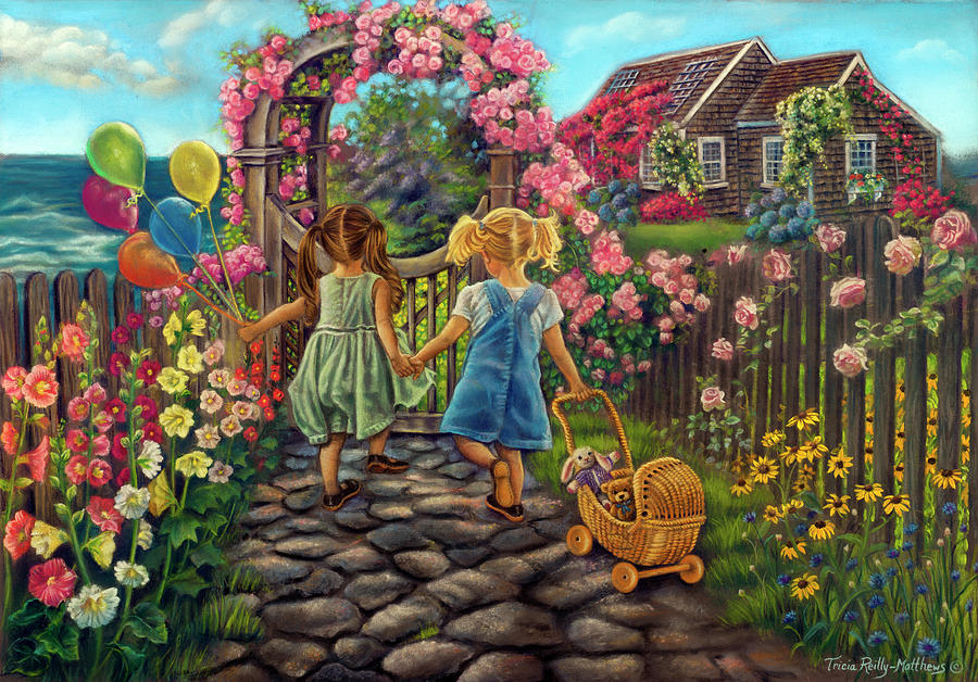 Cottages Painting - Forever Friends by Tricia Reilly-matthews.