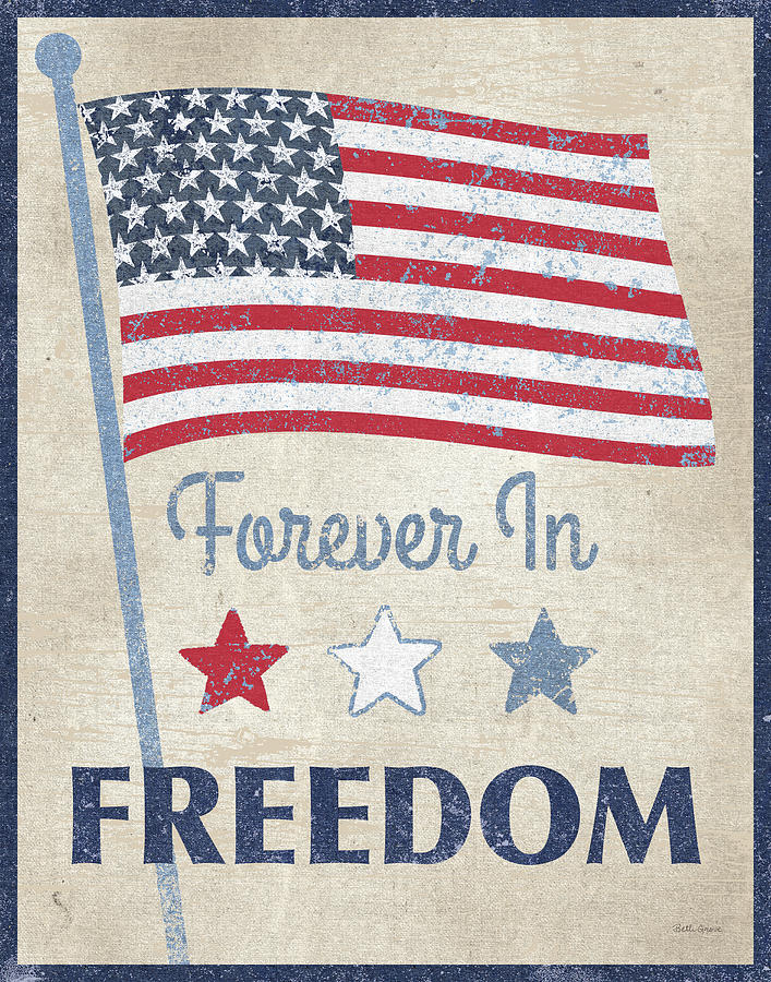 Independence Day Painting - Forever In Freedom Dark by Beth Grove